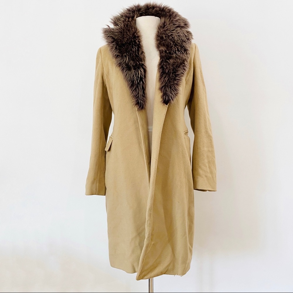 SOLD X Banana Republic Wool & Cashmere Coat w/Shearling Collar